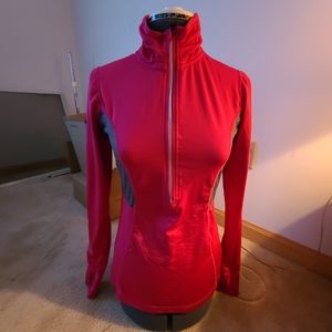 Athletic Workout Top Shirt Half Zip Long Sleeve